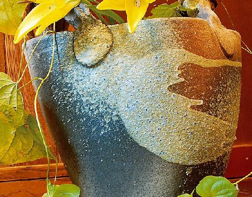 大物花器 手桶砂掛窯変