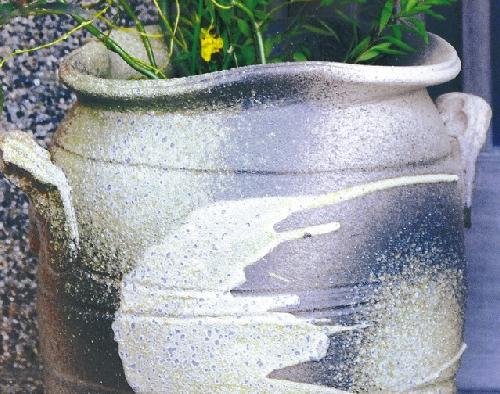 大物花器 耳付砂掛壺