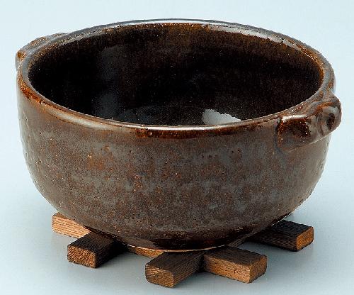 耐熱 黒飴釉グリル鍋(深)