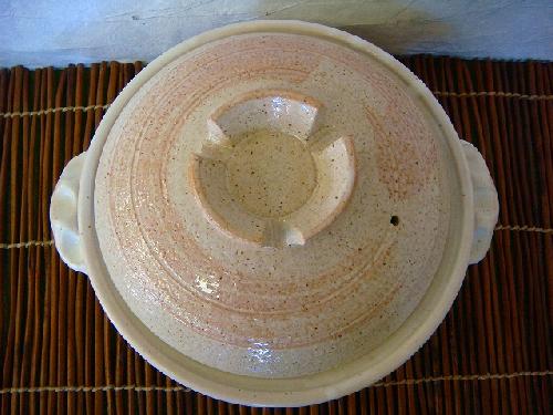 信楽焼 8号鍋 ピンク刷毛