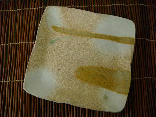 信楽焼 艶色四方大皿