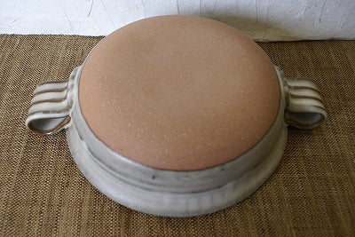 信楽焼 灰釉手造り鍋(直火対応)