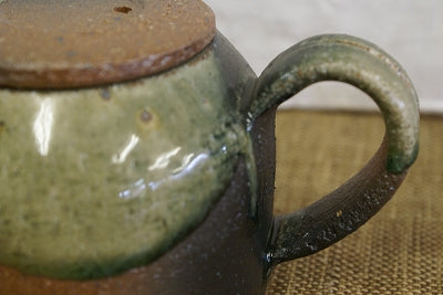 信楽焼 緑豆掛モダン茶器 急須
