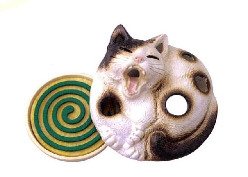 信楽焼 蚊遣り にゃんこ