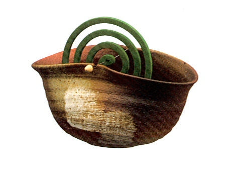 信楽焼 蚊遣り たわみ白刷毛