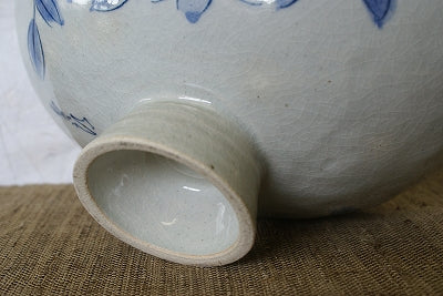 信楽焼 絵付高台楕円大鉢