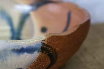 信楽焼 るり絵窯変片口大鉢