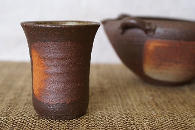 信楽焼 焼〆火色ぐい呑