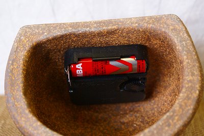 信楽焼 置時計 茶岩