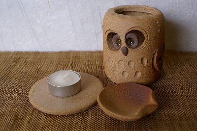 信楽焼 茶香炉 おすましふくろう