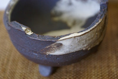 信楽焼 足付 黒・茶