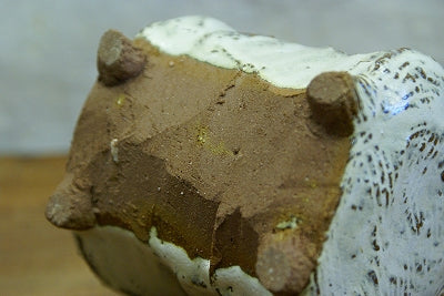 信楽焼 ミニ花入 面取り白釉